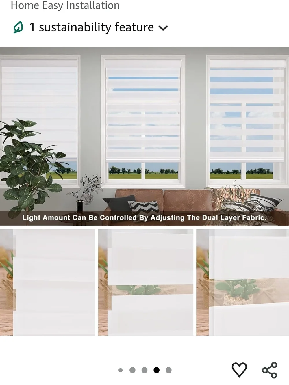 Zebra Window Roller Shade - White